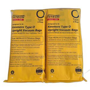 FILTECH Kenmore Type O Upright Vacuum Bags True HEPA H13 (Two 6-Packs)